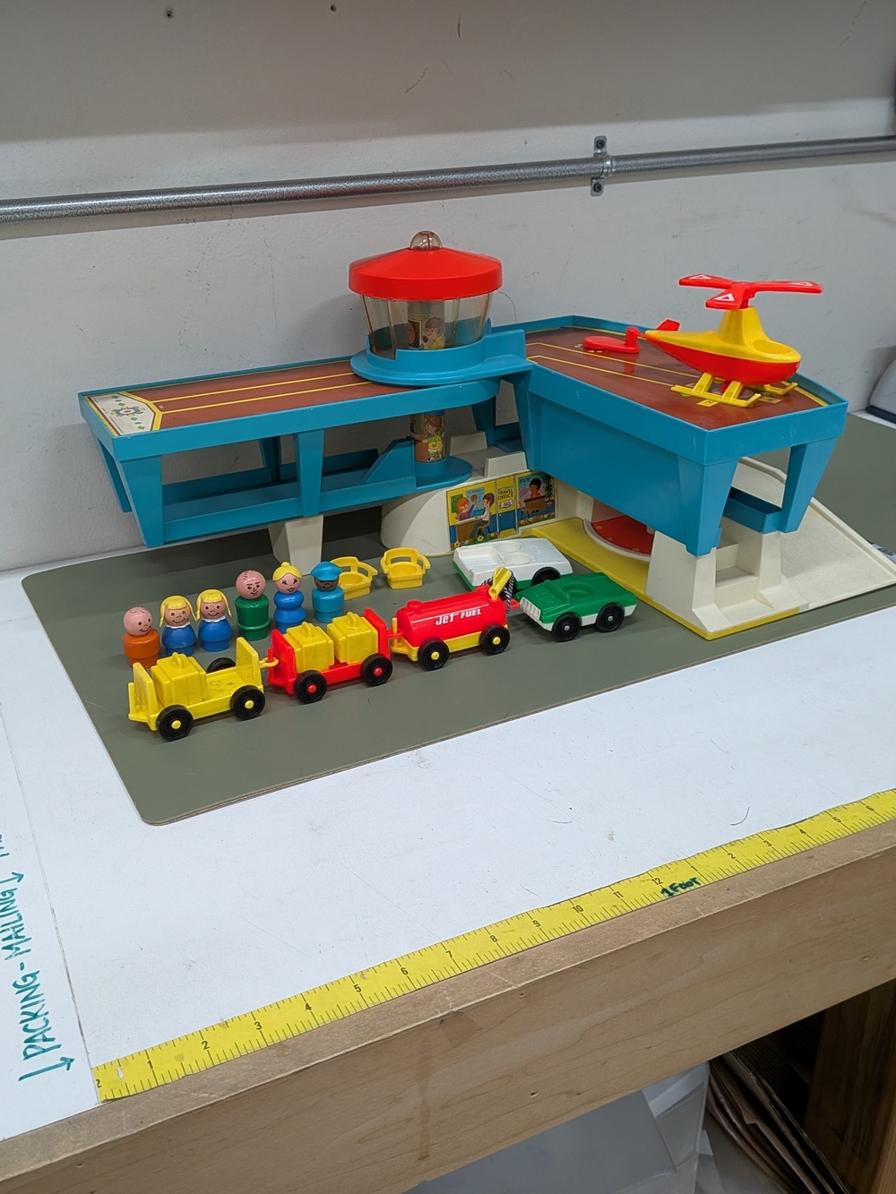 Vintage Fisher-Price Airport Playset I'mTerminal and Red-Top Control Tower